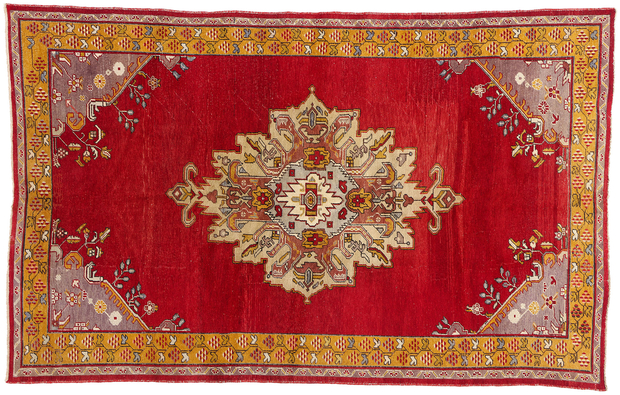 7 x 10 Vintage Red Turkish Oushak Rug 73774