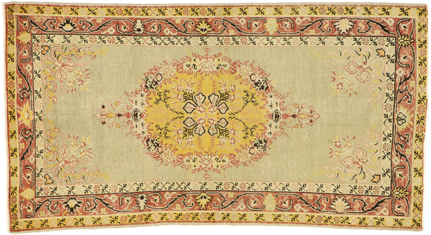 3 x 6 Antique Oushak Rug 737853 x 6 Antique Oushak Rug 73785