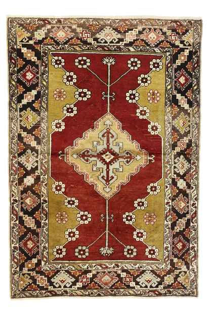 4 x 5 Vintage Turkish Oushak Rug 73835