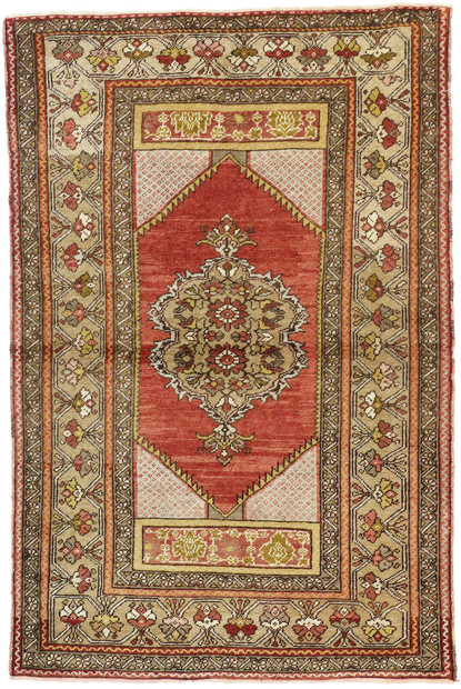 4 x 5 Vintage Turkish Oushak Rug 73854