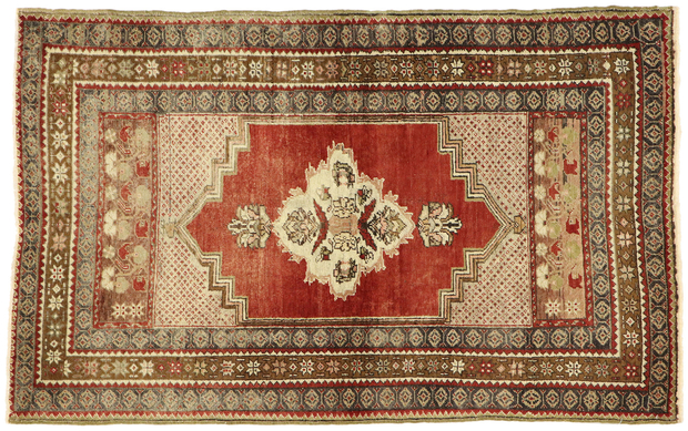 3 x 5 Vintage Turkish Oushak Rug 73843