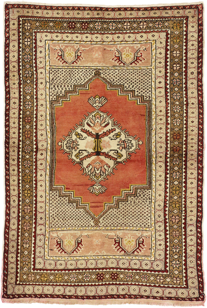 4 x 6 Vintage Turkish  Oushak Rug 73847