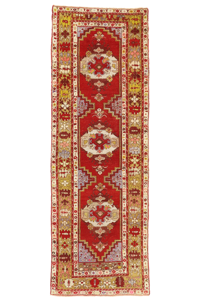 4 x 11 Vintage Turkish Oushak Rug 73852