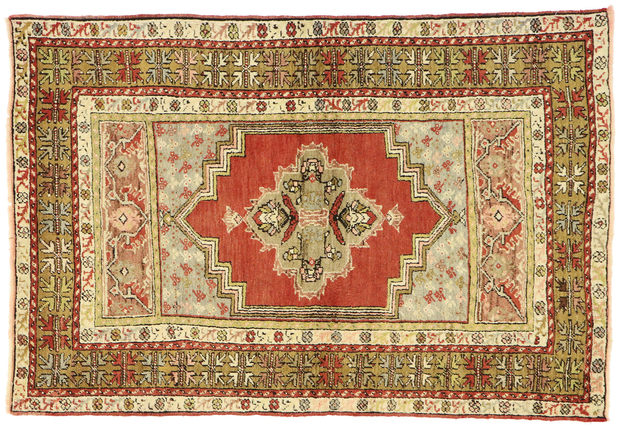 4 x 5 Vintage Turkish Oushak Rug 73863