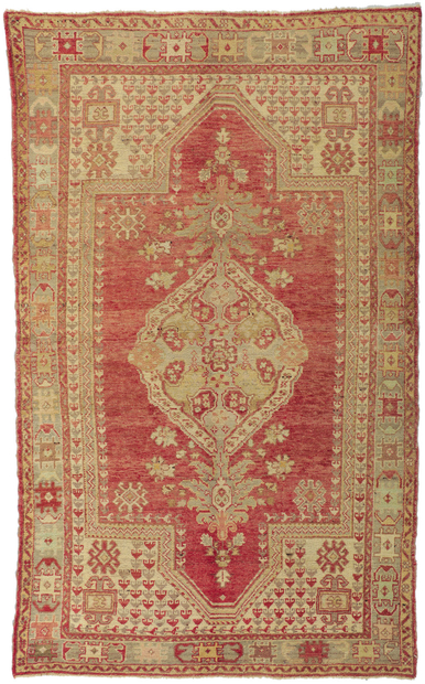 4 x 7 Vintage Turkish Oushak Rug 73890