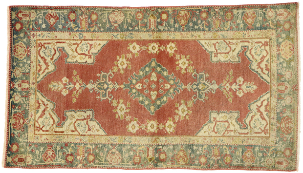 4 x 6 Vintage Turkish Oushak Rug 73915