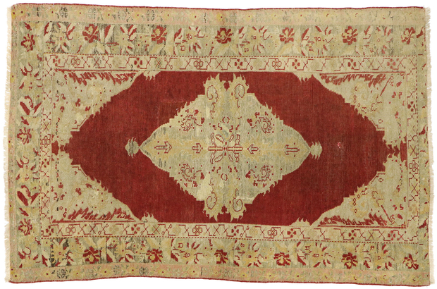 4 x 5 Vintage Turkish Oushak Rug 73932