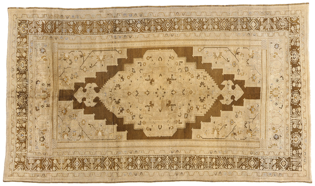 7 x 12 Vintage Earth-Tone Turkish Oushak Rug 73946