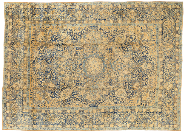 11 x 16 Late 19th Century Antique Persian Yazd Rug 73956