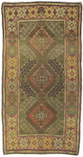 4 x 7 Antique Turkish Oushak Rug 73965