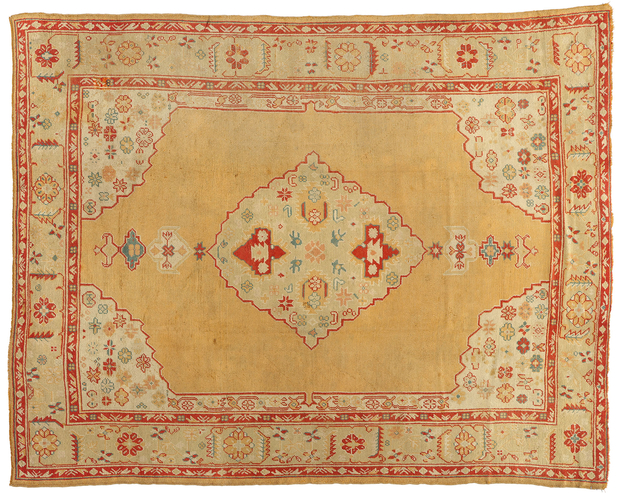9 x 12 Antique Golden Turkish Oushak Rug 74032