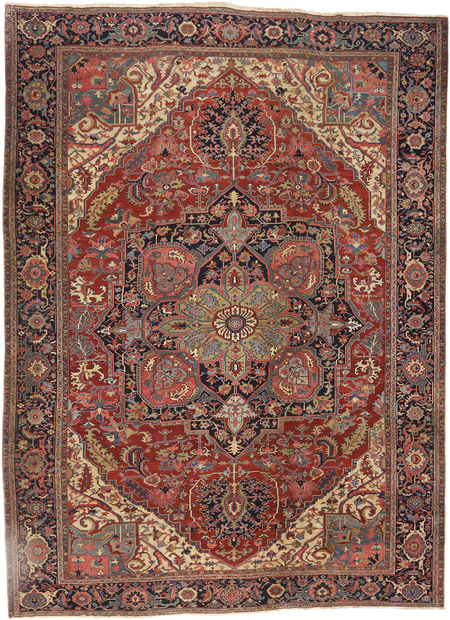 16 x 22 Antique Persian Serapi Rug 74044