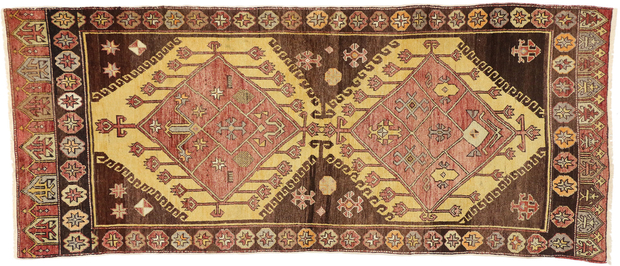 4 x 9 Vintage Turkish Oushak Rug 74046