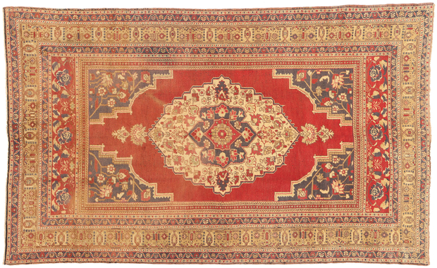 7 x 11 Vintage Turkish Oushak Rug 74095