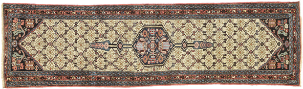 3 x 9 Antique Persian Hamadan Rug 74265