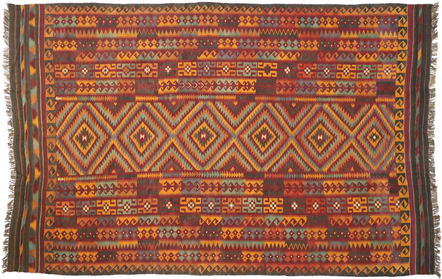 10 x 15 Vintage Afghan Maimana Kilim Rug 74281
