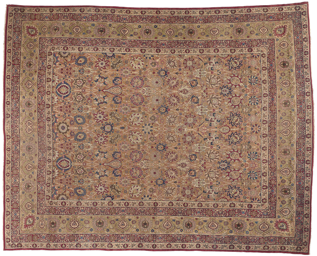 14 x 17 Antique Brown Persian Kermanshah Rug 74298