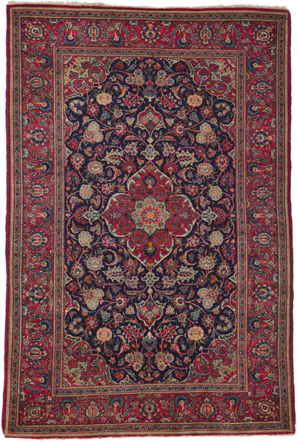 5 x 7 Antique Persian Kashan Rug 74320