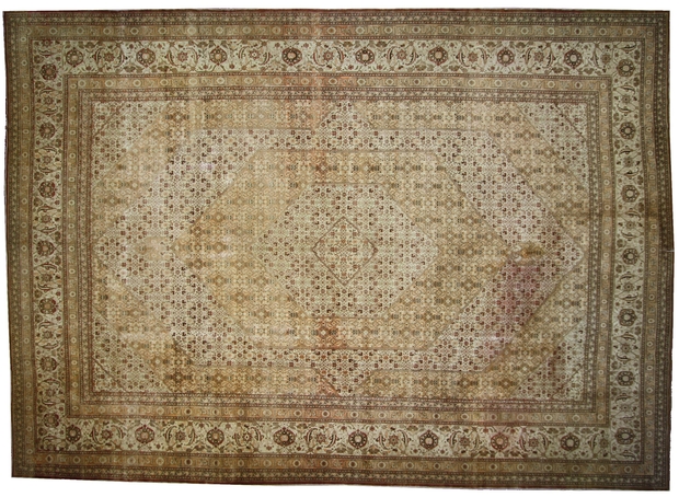 16 x 23 Antique Persian Tabriz Rug 74326