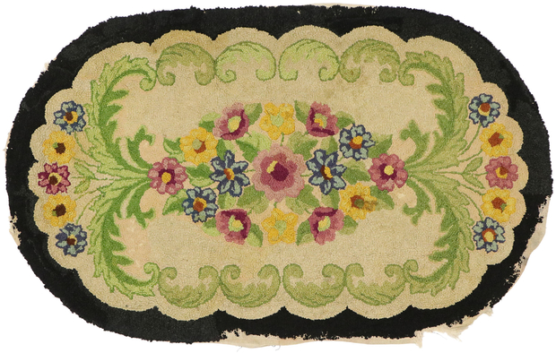 3 x 5 Antique American Hooked Rug 74346