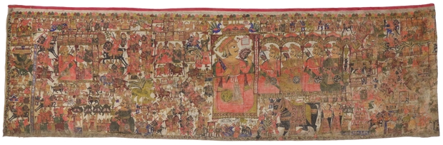 5 x 16 18th Century Antique Indian Medieval Tapestry after the Battle of Karnal in 1739