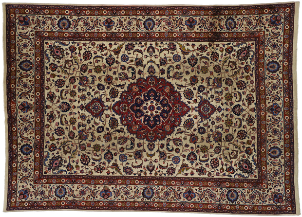 8 x 11 Antique Persian Mashhad Rug 74418