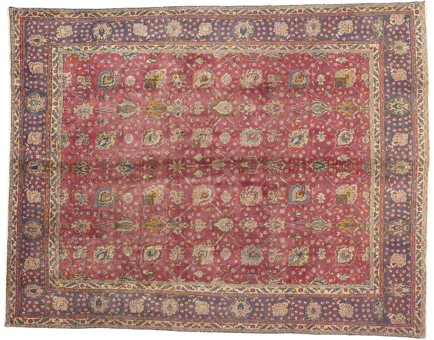 10 x 13 Vintage Persian Tabriz Rug 74331