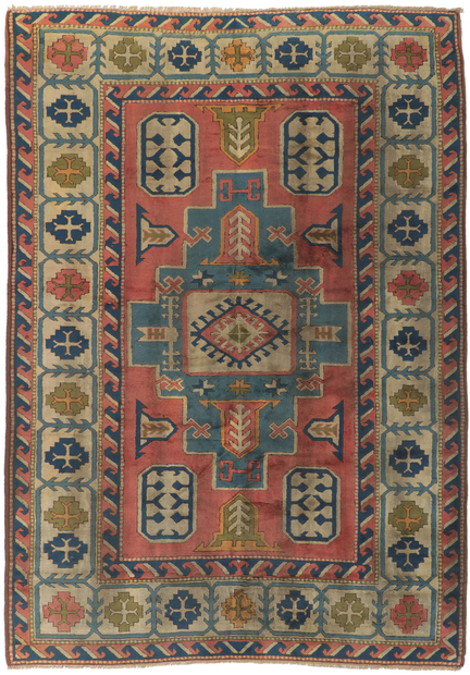 7 x 9 Vintage Turkish Oushak Rug 74752