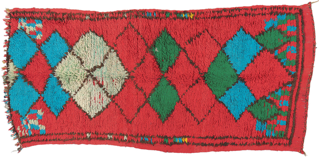 4 x 8 Vintage Red Boujad Moroccan Rug 20029