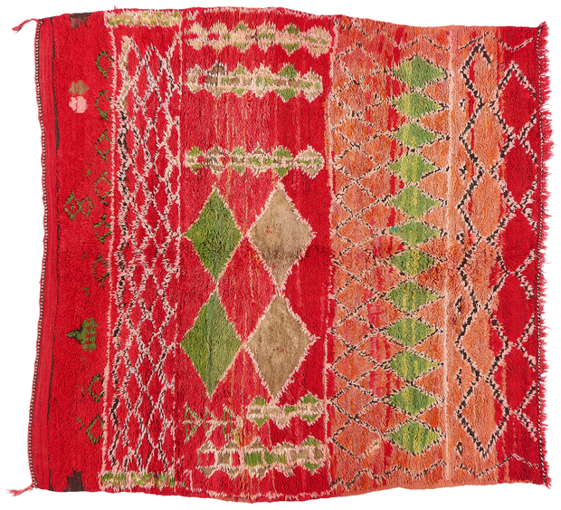6 x 6 Vintage Red Beni M'Guild Moroccan Rug 74771