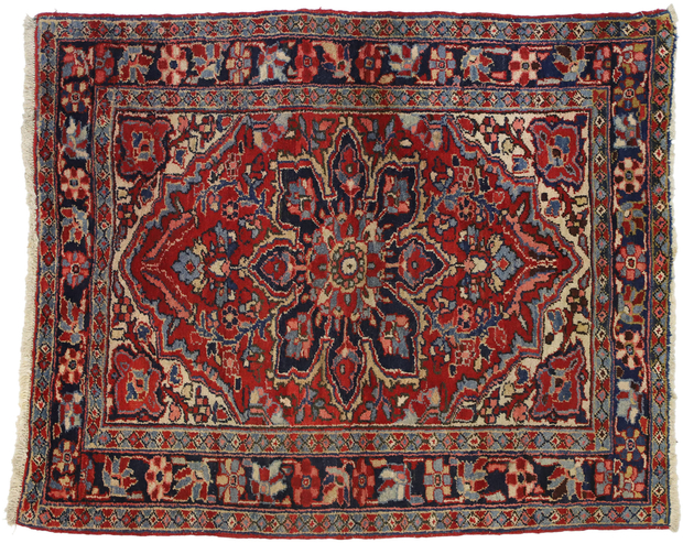 4 x 4 Vintage Persian Heriz Rug 74918