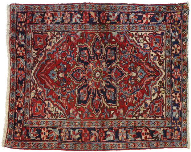 4 x 4 Vintage Heriz Rug 74918