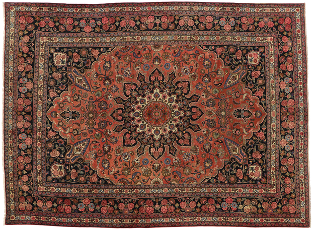 10 x 13 Vintage Persian Mashhad Rug 75141