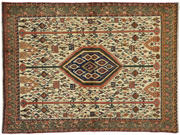 4 x 6 Vintage Persian Afshar Rug 75232