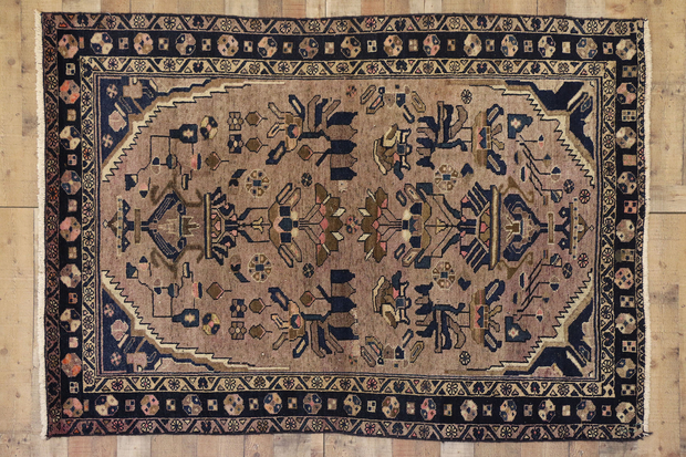 5 x 7 Antique Persian Hamadan Rug 75332