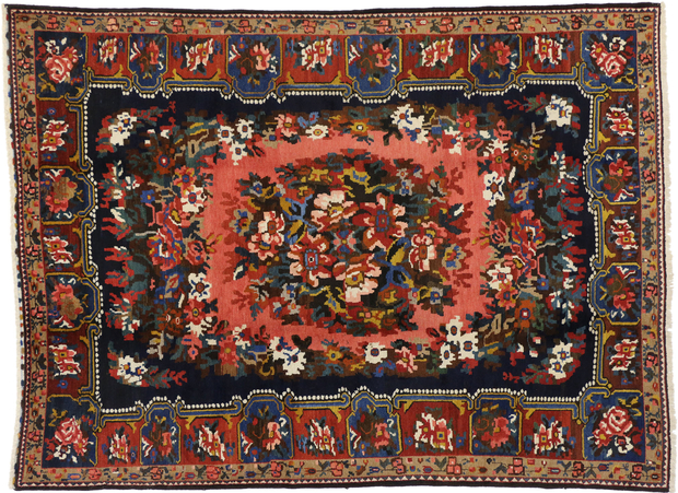 7 x 10 Vintage Persian Bibibaff Bakhtiari Rug 75358