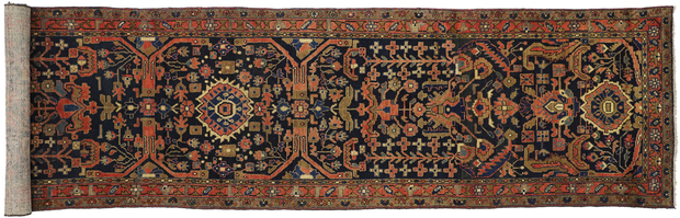 4 x 16 Vintage Persian Hamadan Rug 75363