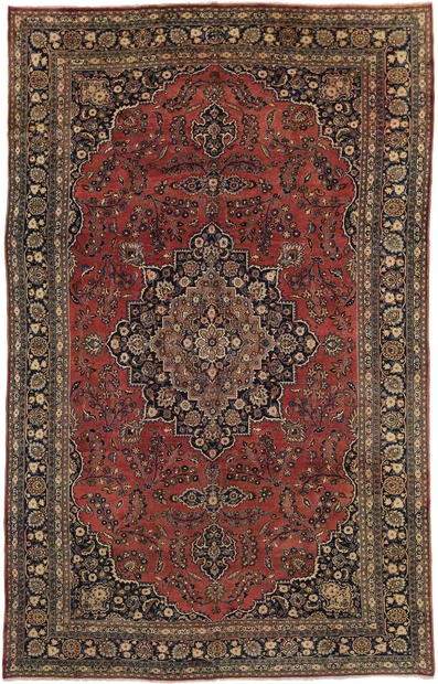 10 x 16 Vintage Persian Mashhad Rug 75598
