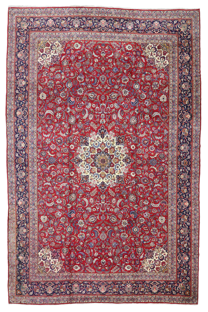 15 x 23 Oversized Antique Persian Kashan Rug 75650