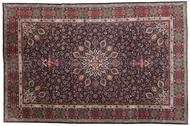 12 x 17 Vintage Persian Tabriz Rug 75664