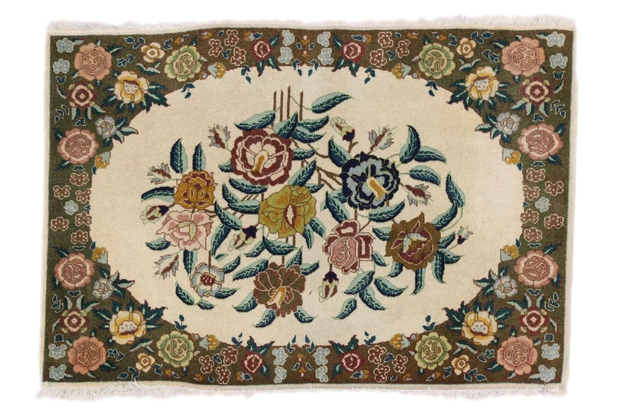 2 x 3 Vintage Persian Tabriz Rug 75655