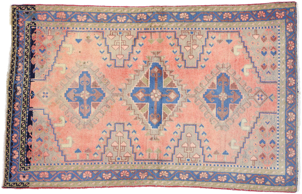 3 x 5 Vintage Pink Persian Viss Rug 75989