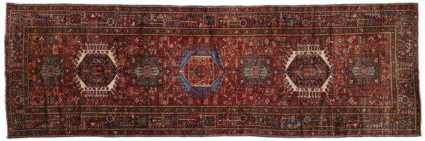 5 x 15 Vintage Persian Heriz Gallery Rug 76004