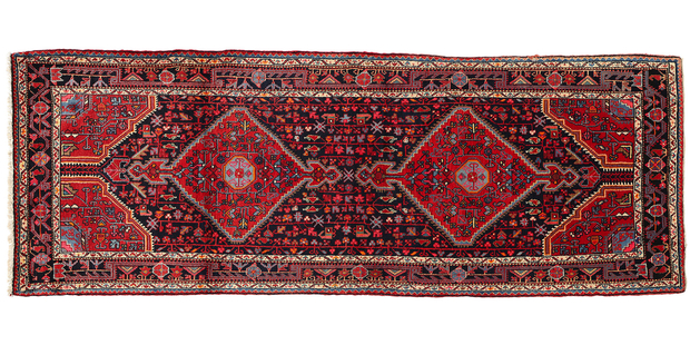 4 x 11 Vintage Persian Hamadan Rug 76051