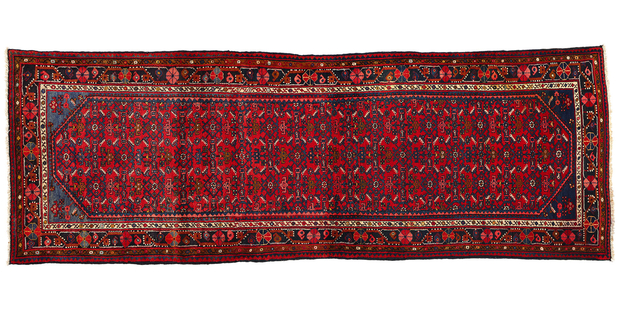 4 x 11 Vintage Persian Hamadan Rug 76135