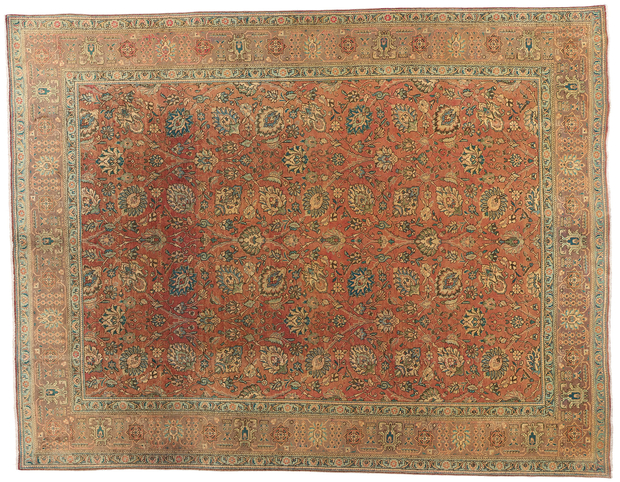 10 x 13 Vintage Persian Tabriz Rug 76271
