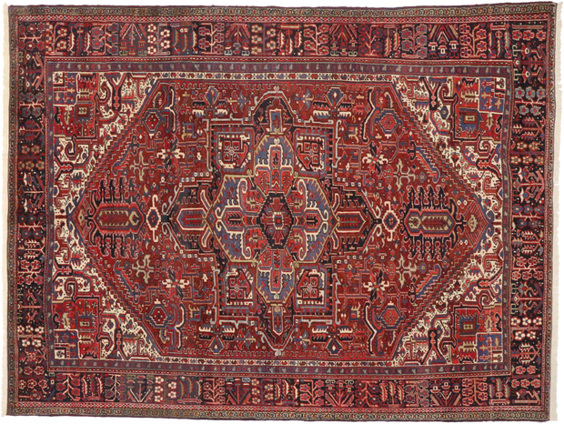 10 x 13 Vintage Heriz Rug 76322