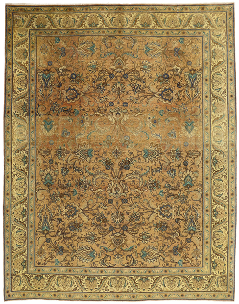 10 x 13 Vintage Persian Tabriz Rug 76328