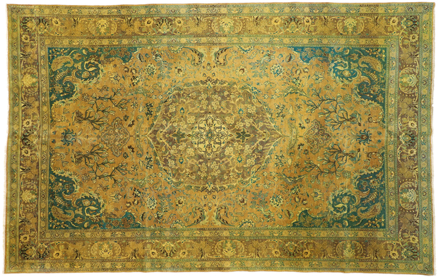 10 x 16 Vintage Persian Tabriz Rug 76348