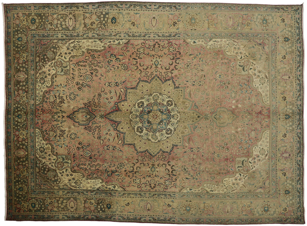 10 x 13 Vintage Tabriz Rug 76446